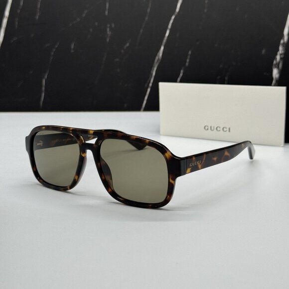 NEW GUCCI GG1342S 003 HAVANA SUNGLASSES UNISEX GUCCI - Picture 1 of 10